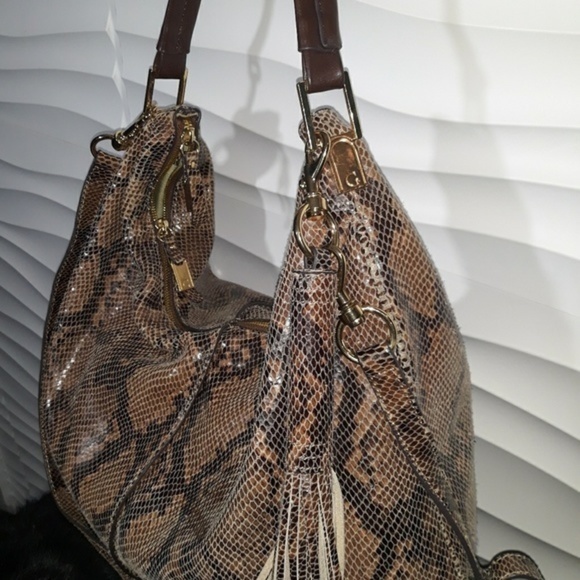 G.I.L.I. Leather Snakeskin Shoulder Bag - Picture 4 of 7